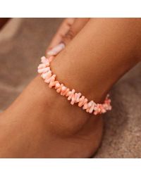 Braccialetto alla caviglia Anklet Pink Coral Chain Pura Vida