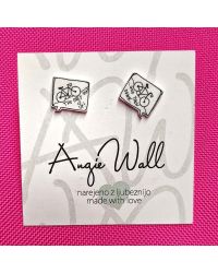 Ročno izdelani unikatni uhani Bike Angie Wall