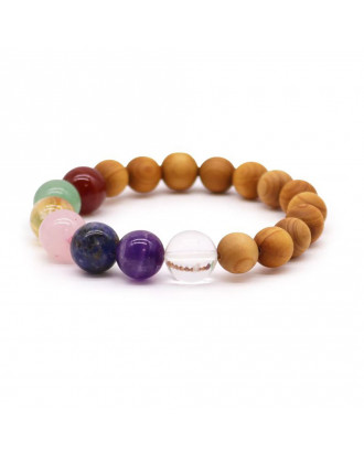Bracciale Chakra in Legno di Cedro