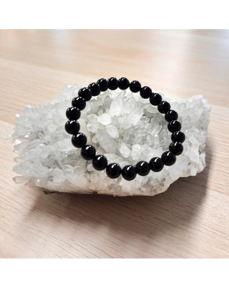 Braccialetto di Agata Nera, Black Agate, Strength & Protection