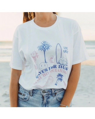 T-shirt, maglietta Pura Vida Waves for Days