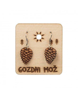 Orecchini in legno sospeso cono albero