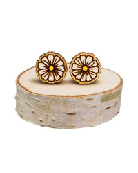 Orecchini in legno, fatti a mano Flower