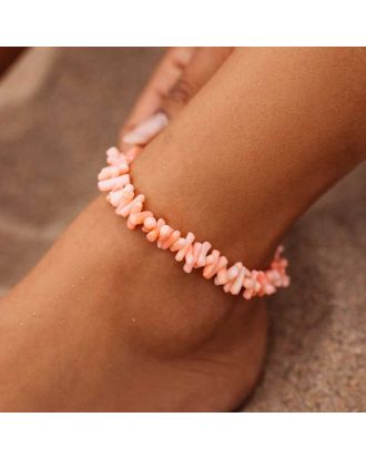 Braccialetto alla caviglia Anklet Pink Coral Chain Pura Vida