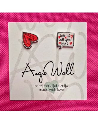 Unikatni uhančki Love is all you need Angie Wall